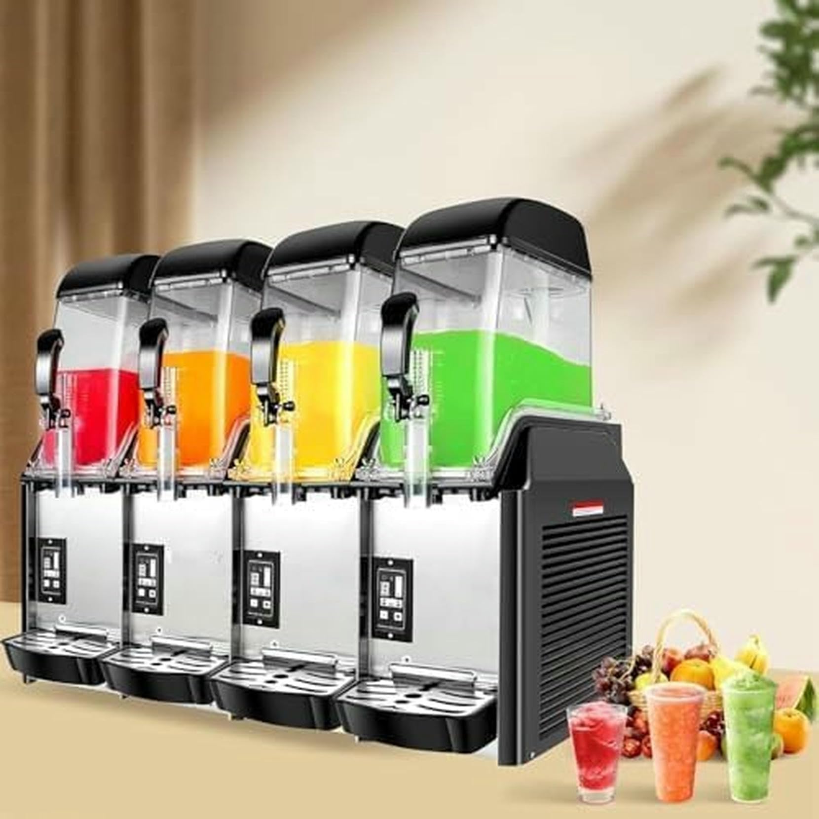 Macchina per Granite Professionale da 1500 W per ristoranti e Bar - Macchina per Bevande ghiacciate per Feste, frullati e Cocktail - Macchina per Granite ad Alta capacità (3 Triple Tank)