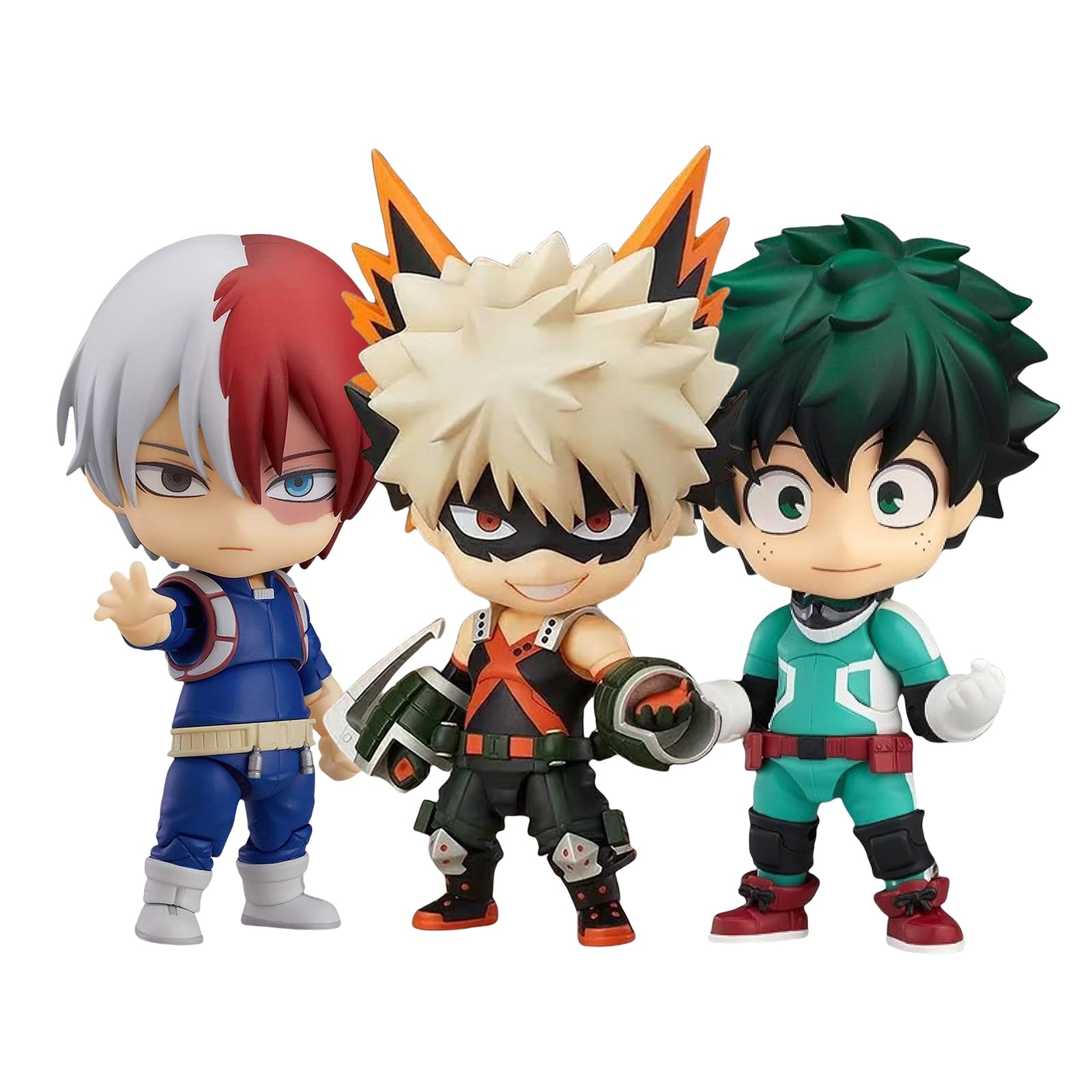 MHA Anime-figuur Todoroki Shoto/Bakugou Katsuki/Midoriya Izuku actiefiguur Q-editie beweegbaar gewricht PVC-modelstandbeeld verzamelobjecten ornamenten bureaubladdecoraties geschenken voor fans (stijl - Stijl 1+2+3
