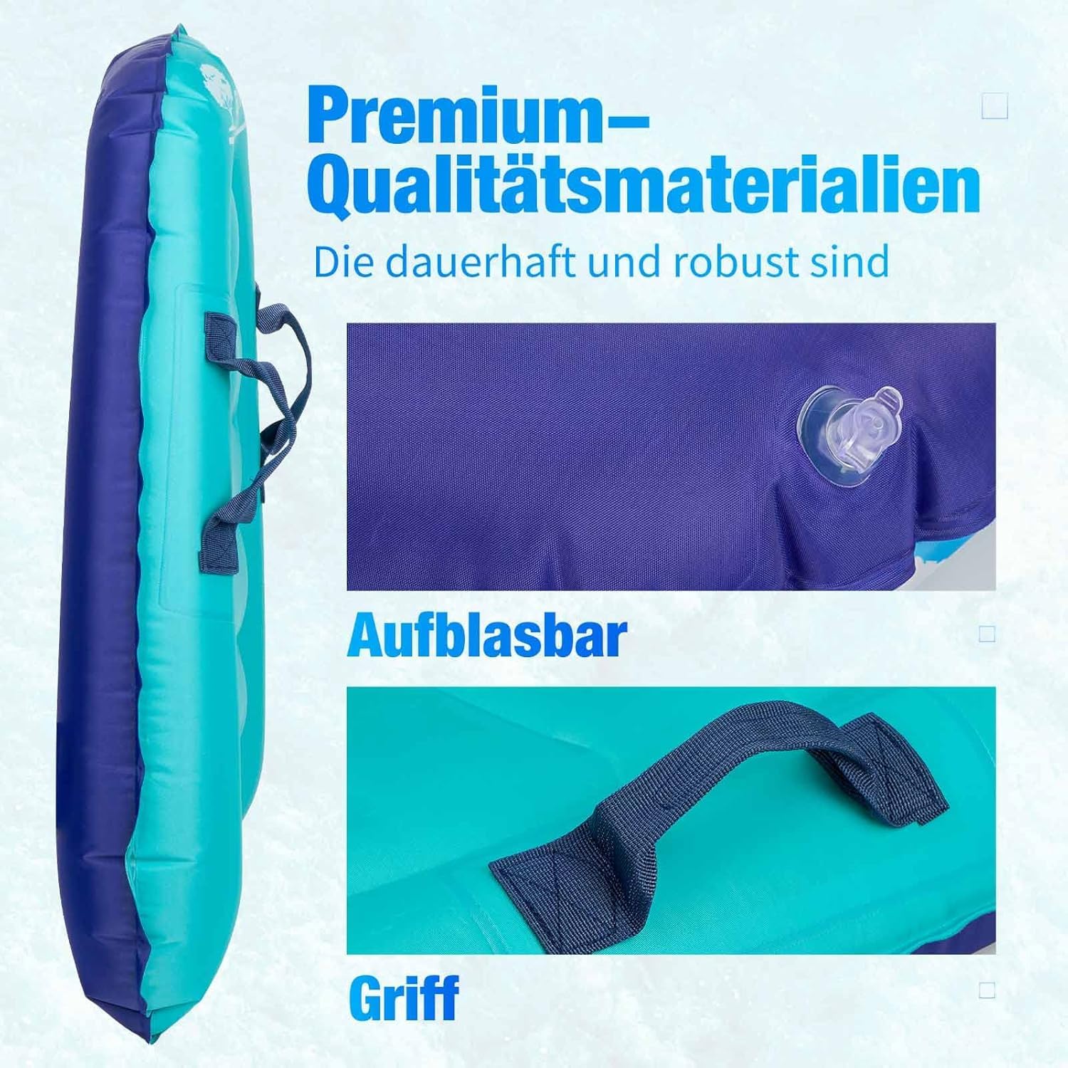 BIGTREE Bodyboard Planche de surf gonflable légère et portable avec poignées, bodyboards souples pour la natation, tapis d'apprentissage, convient pour plusieurs scénarios