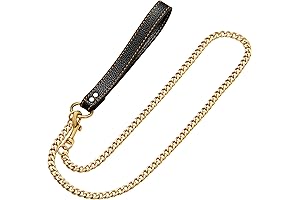 Gold Dog Chain Leash 3FT Heavy Duty Chew Proof