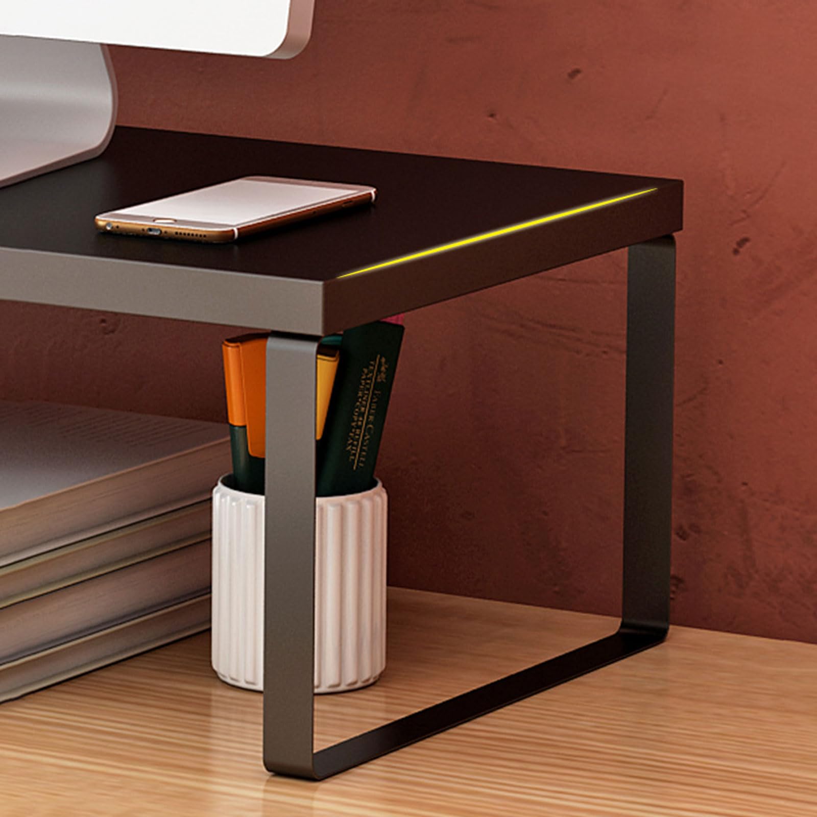 Support surélevé pour Moniteur,réhausseur d'écran,Surélévateur de Bureau en Bois,rehausseur TV,Monitor Stand,Améliorer la Posture Assise,Stabiliser,Convient aux Moniteurs PC,Imprimantes