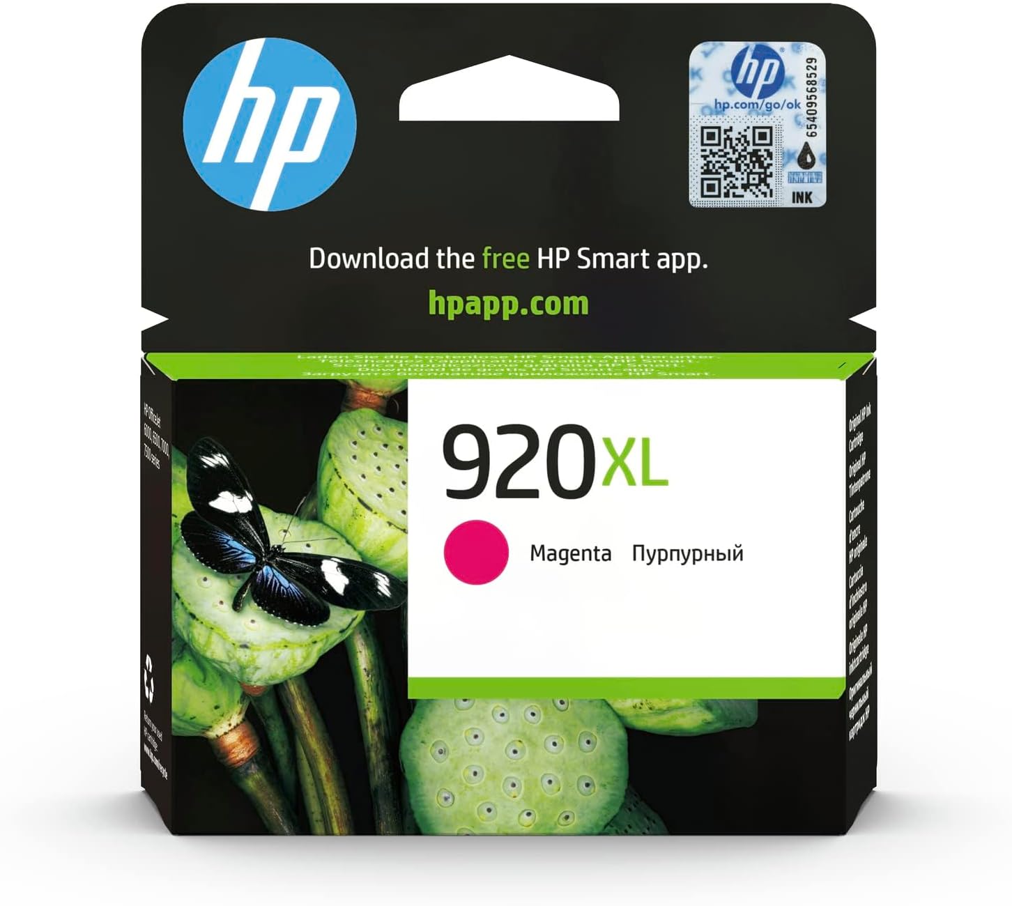 CD973AE 920XL High Yield Original Ink Cartridge, Magenta, Single Pack