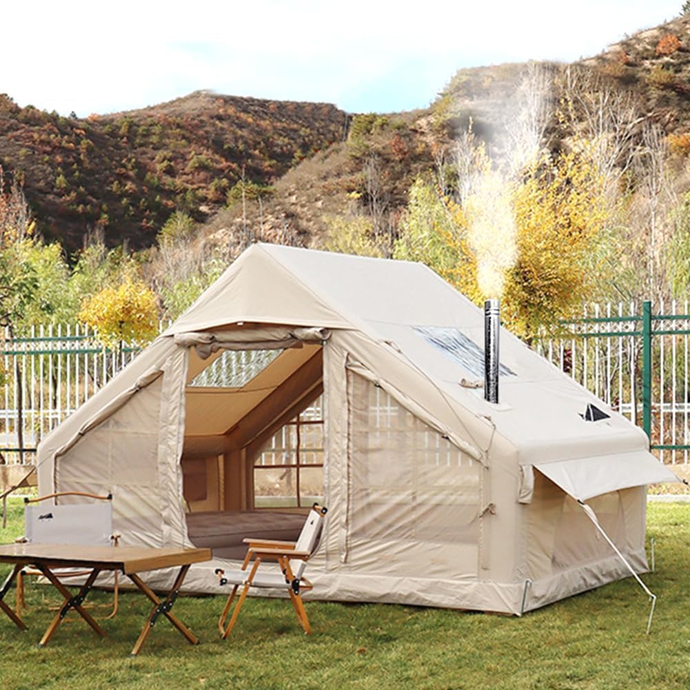 Tente Camping Cloche Imperméable 4 Saisons – Coton, Trou Cheminée, Vue 360° (Tailles 3m à 6m)
