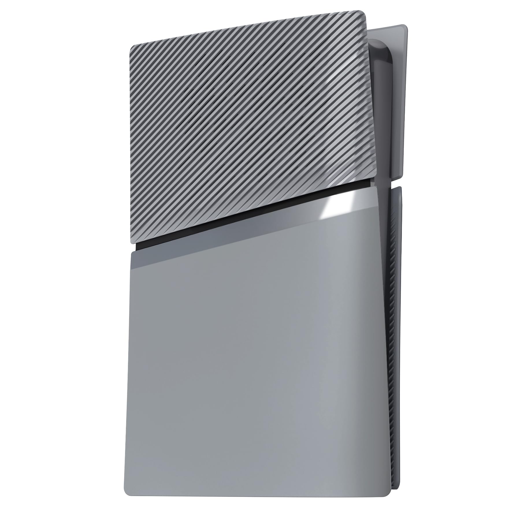 eXtremeRate eXcover Wymienny Górny Dolny Panel Konsoli Kompatybilny z ps5 Slim Disc Edition, Boczne Panele Obudowy Tylna Pokrywa z Otworem Wentylacyjnym Kompatybilna z ps5 Slim Disc Konsolą–Szary