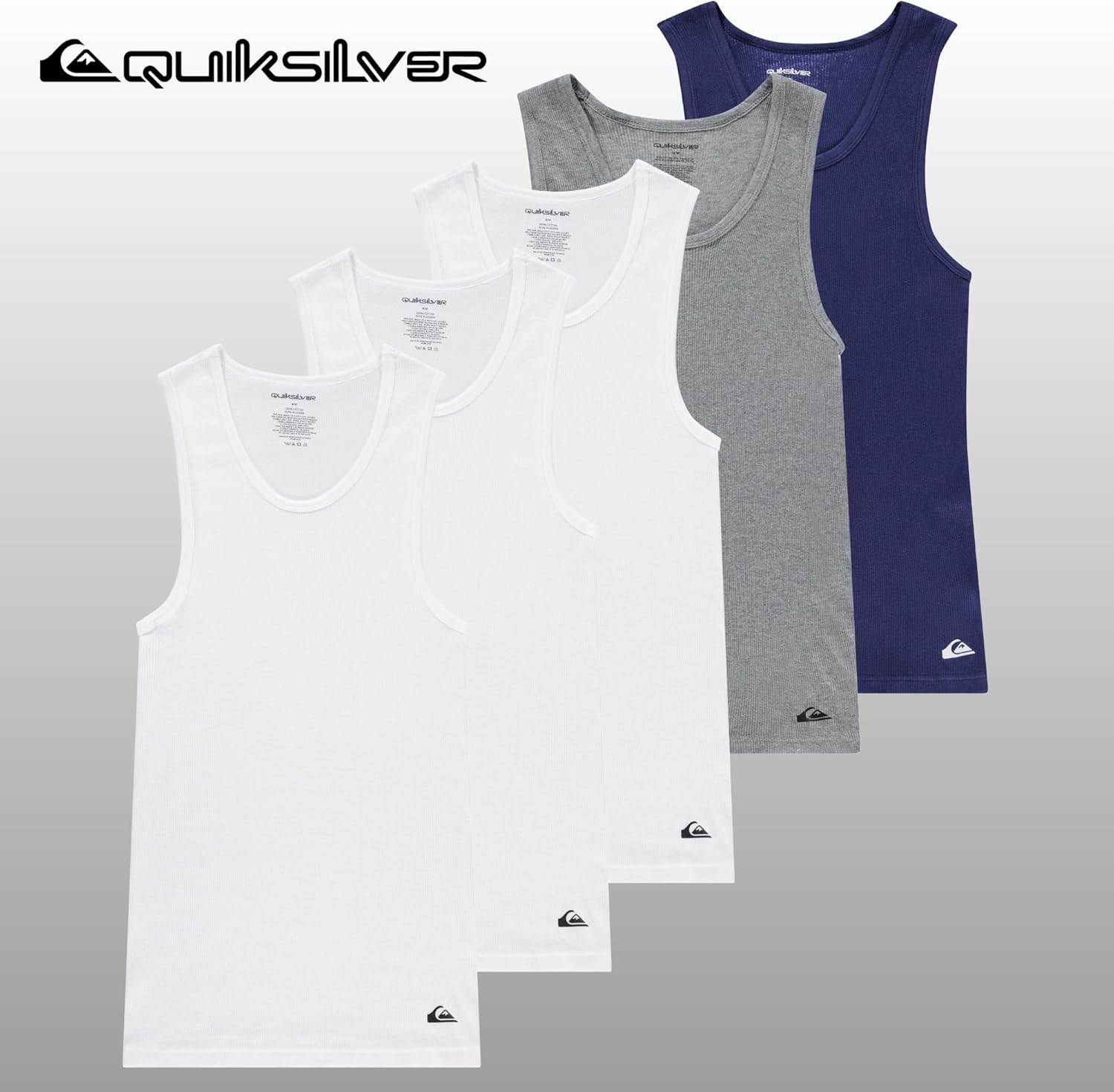Quiksilver Undershirt Tank Tops for Men - 5 Pack Lightweight Ribbed Tanktops - Image 6