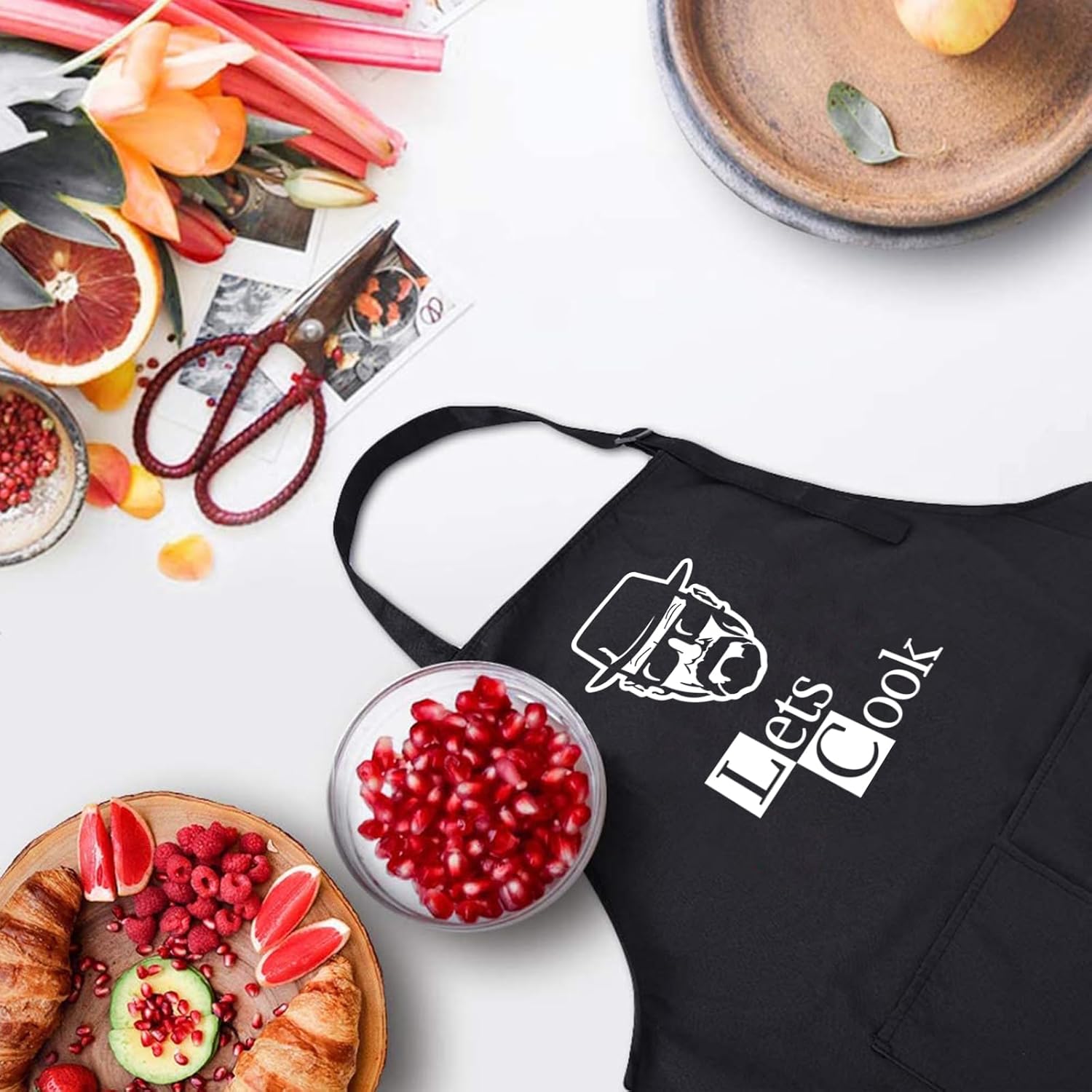 ZOORON Funny Cooking Chef Apron with Pockets BBQ Kitchen Work Aprons Birthday Father’s Day Grilling Gifts for Dad, Husband - Image 2