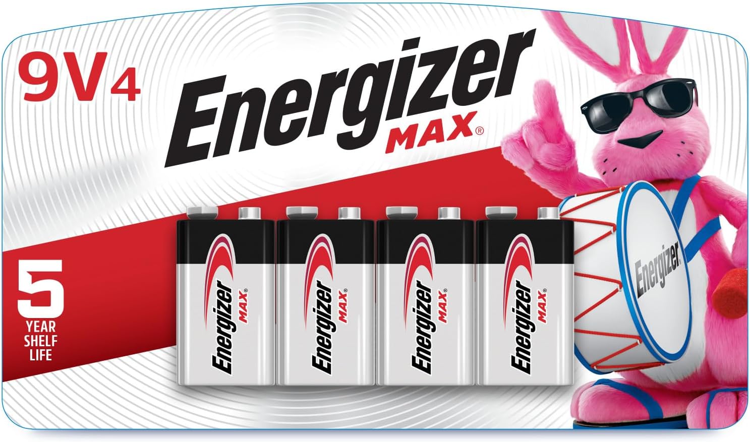 MAX 9V Batteries (4 Pack), 9 Volt Alkaline Batteries