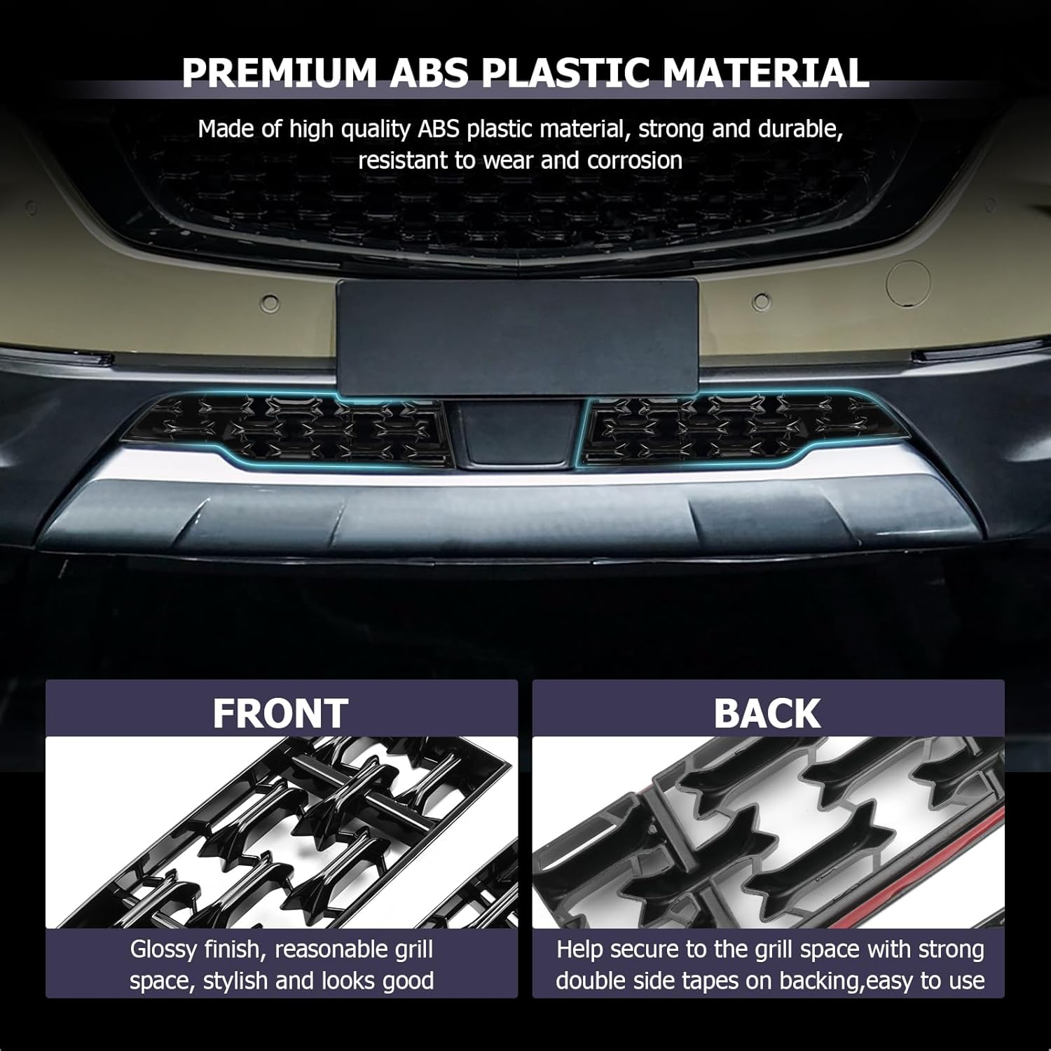 LUWU Front Grill Mesh Compatible With 2023 2024 2025 2026 Mazda CX-50 Front Mesh Grill Inserts Trims Front Mesh Grille Cover Guard for 2026 2025 Mazda CX50 Car Exterior Accessories ABS Material, 2PCS