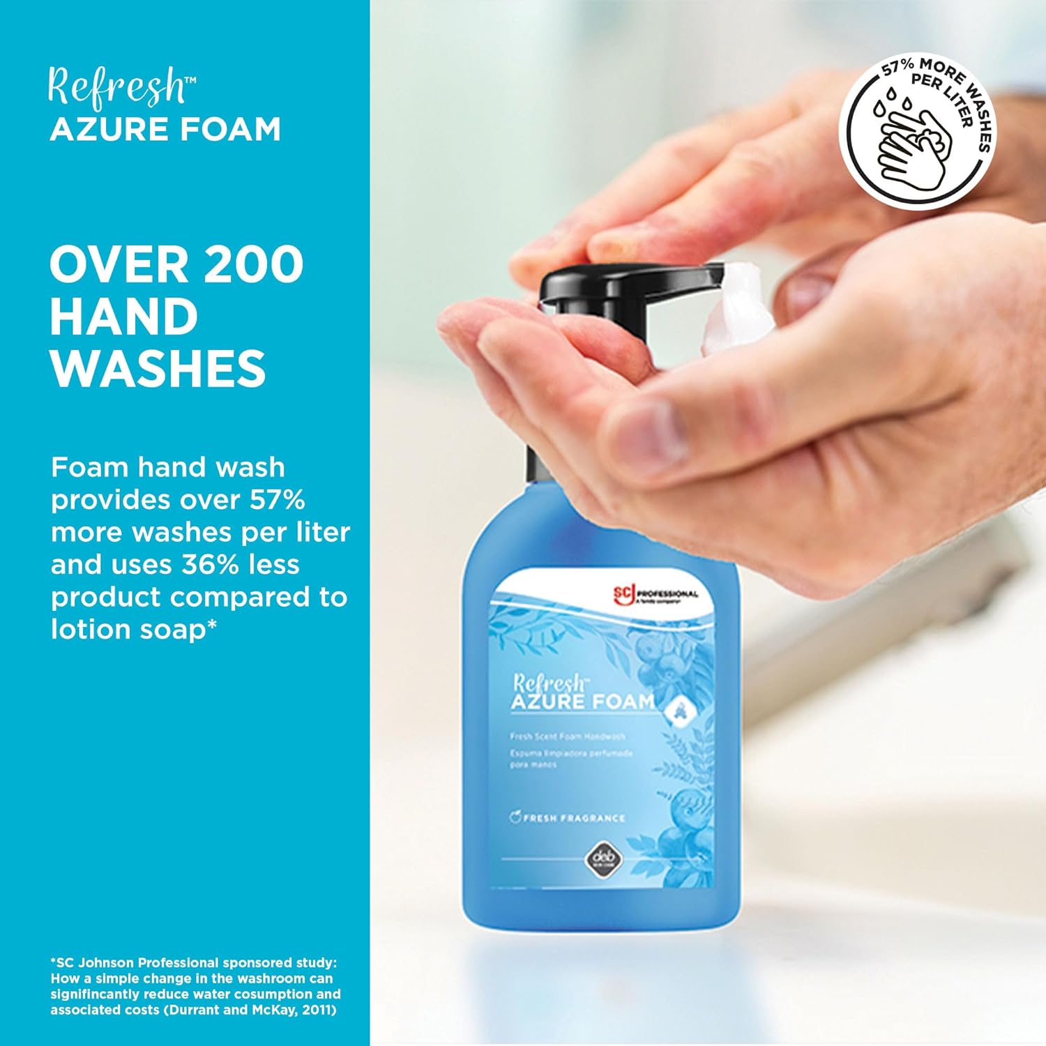 SC Johnson Professional REFRESH Azure Foam Hand Soap, 10 Fl Oz (Pack Of 16)