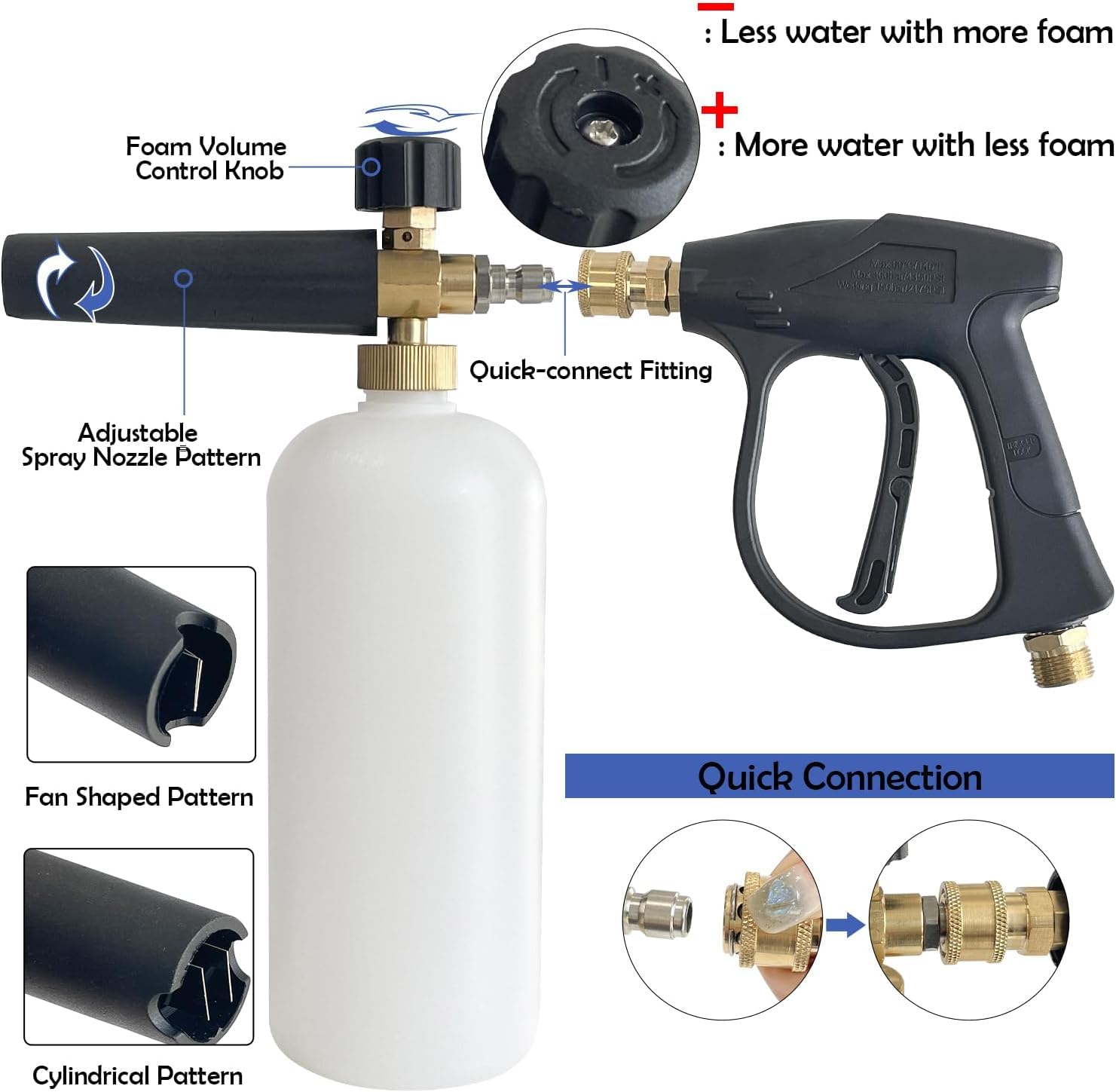 Pistola Per Idropulitrice Da 4000 Psi Con 5 Ugelli Intercambiabili Pistola Per Lavaggio A Getto Con Attacco Rapido 14 E Attacco M22 65048077
