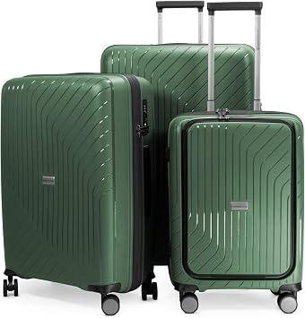 Hauptstadtkoffer Luggage- Luggage Set, 3er Kofferset Laptopfach, Dunkelgrun