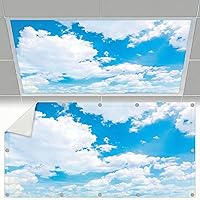 Vista 13 de Cubiertas de luz fluorescente para luces de techo, cubierta magnética de nube para lámparas fluorescentes o LED de 2 pies x 4 pies para aula, hogar
