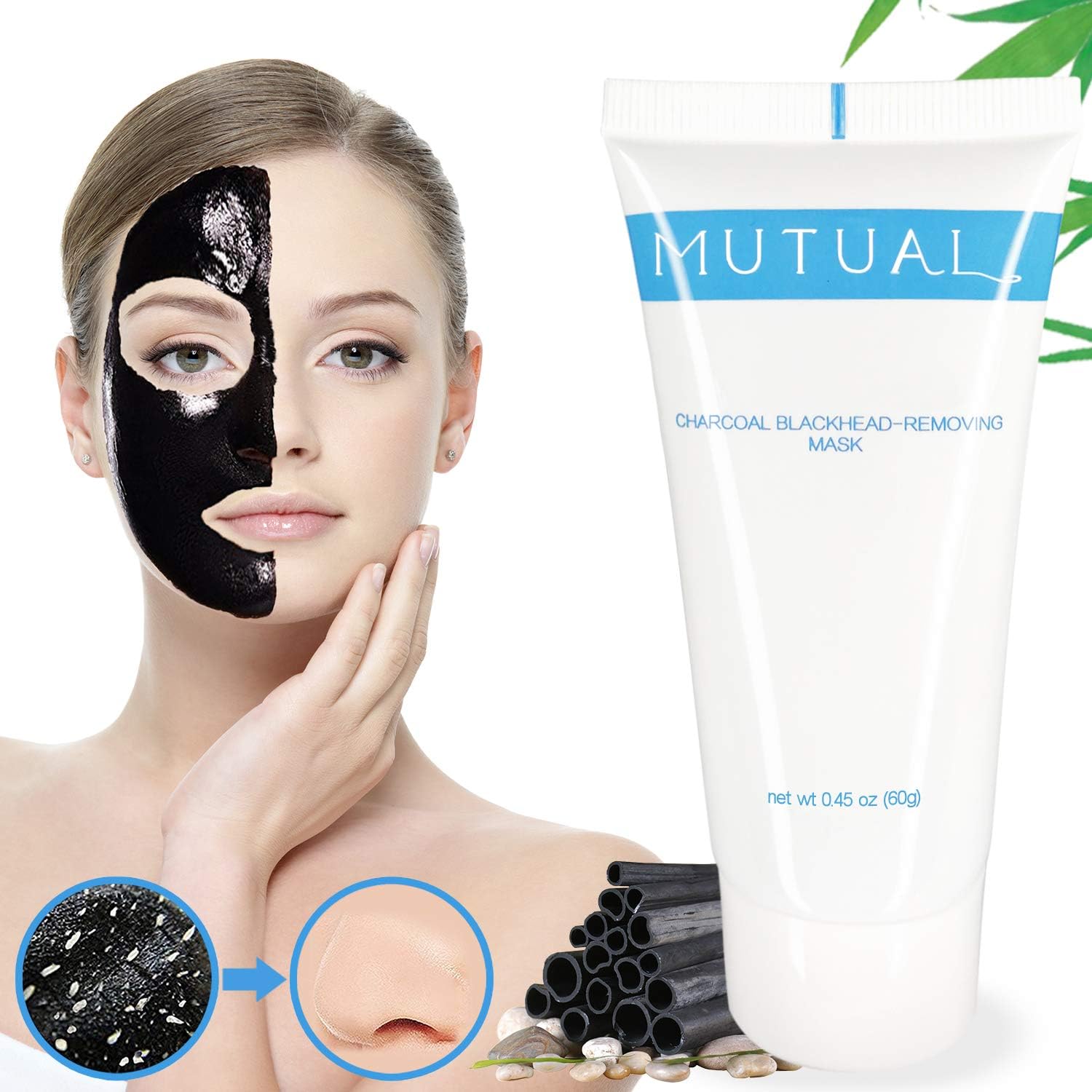 Mutual Black Mask, Charcoal Peel Off Mask, Blackhead Remover Mask Kit for Whitehead, Acne, Oil-control