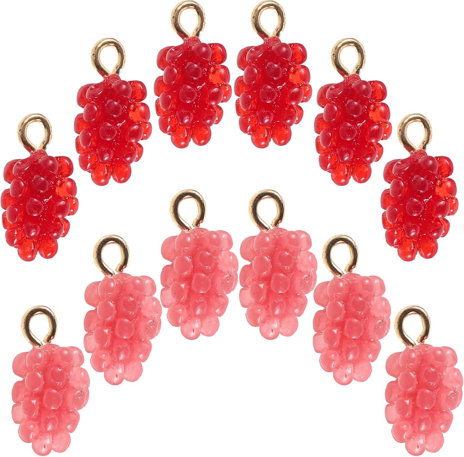 Tofficu Hand-Painted Grape Pendant Charms Mini Resin Beads for Diy Jewelry Making Fruit Pendant Crafting Accessories for Necklace and Bracelet