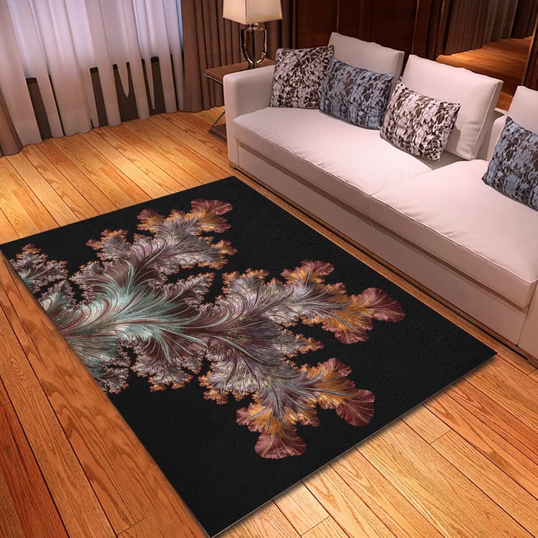 Amazon.com: Non-Slip Area Rugs Fractal Never-Ending Pattern Abstract ...