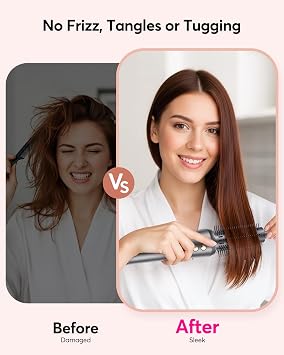2-in-1 Hair Dryer Brush, Ionic Blow Dryer Brush for Fast Drying & Styling, Hot Air Brush for Smooth, Frizz-Free & Volumizing Hair, Lightweight Easy-to-Use for Daily Styling