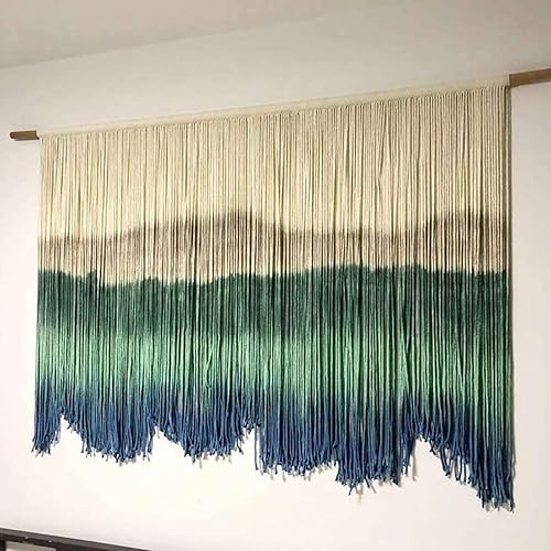 Tapiz de macramé para colgar en la pared, grande, bohemio, elegante, tejido, cuerda de algodón, bohemio para colgar en la pared, telón de fondo