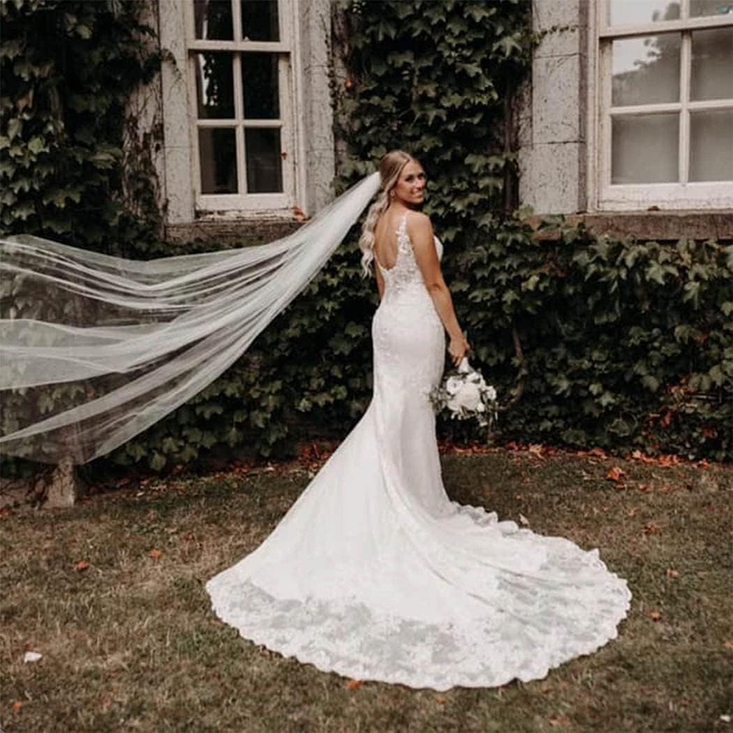 Miniatura 5 de Aularso Wedding Veils for Brides Long Bridal Veil Simple Veils with Comb Soft Tulle Hair Accessories for Brides 118