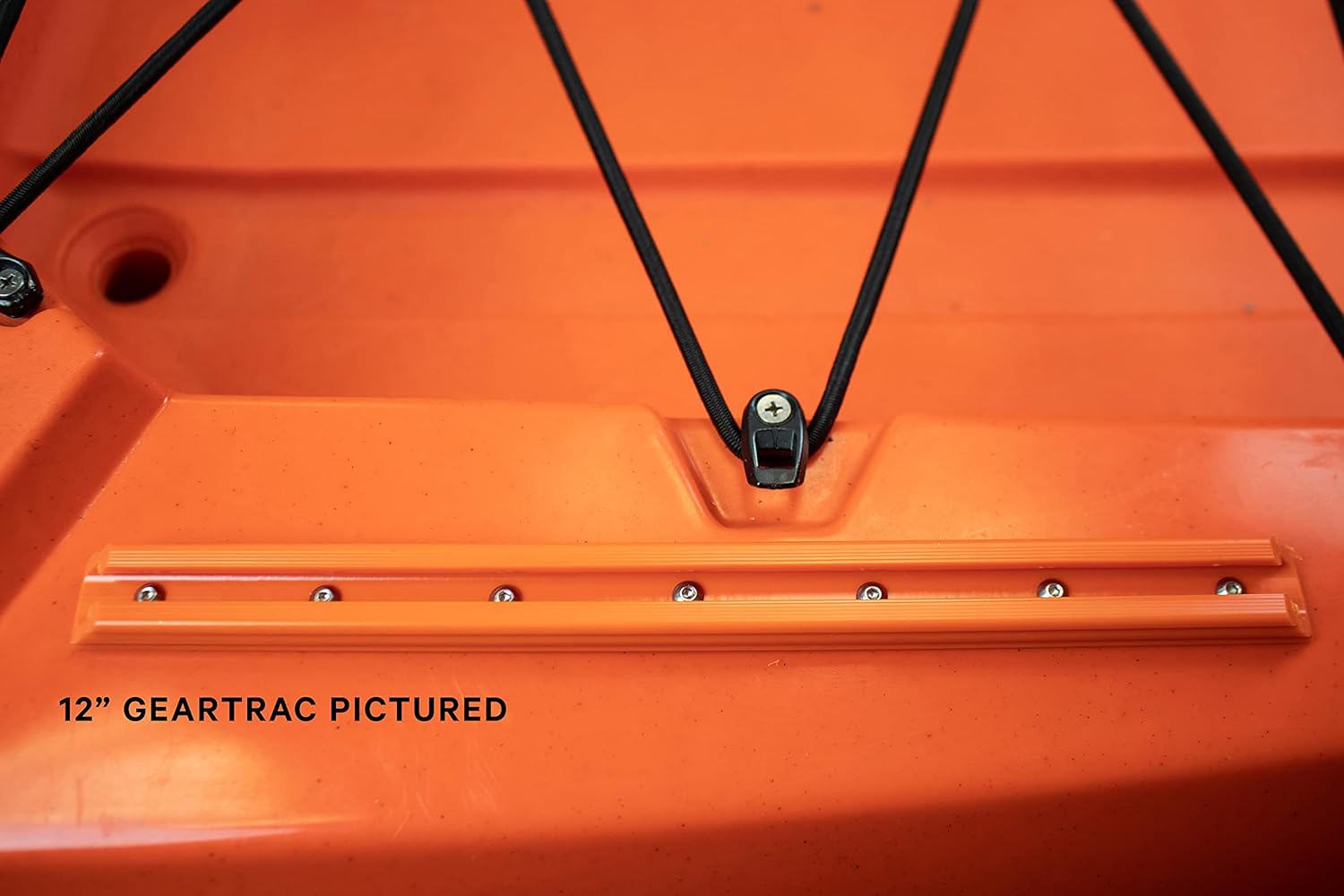 YakAttack GTSL90 GearTrac – 12" Orange | Polymer Kayak Gear Track Rail | Compatible with 1/2" Wide Track Hardware | Includes Stainless Hardware | Yak Attack USA-Made Mounting Solution