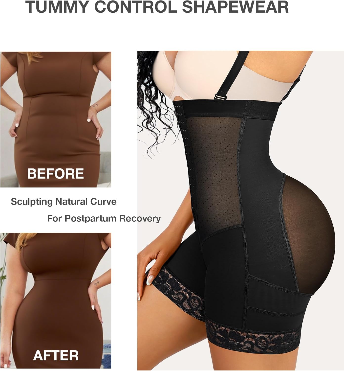 Lover-Beauty Fajas Colombianas Shapewear for Women Strapless Body Shaper Tummy Control Postpartum Faja Shorts Butt Lifter - Image 4