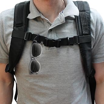 CampTeck U6839 Adjustable Chest Strap, for Backpack and Rucksacks - Replacement Nylon Chest Harness, Secures Shoulders Straps when Hiking, Running, Outdoor activities, Heavier Contents - Black