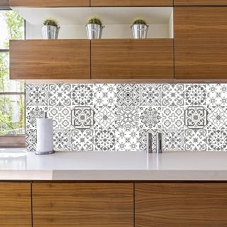 10pcs 6x6 Mandala Peel and Stick Tile Stickers, Waterproof Oil-Proof Backsplash Decals, Self-Adhesive Square Wall Stickers with Patterns