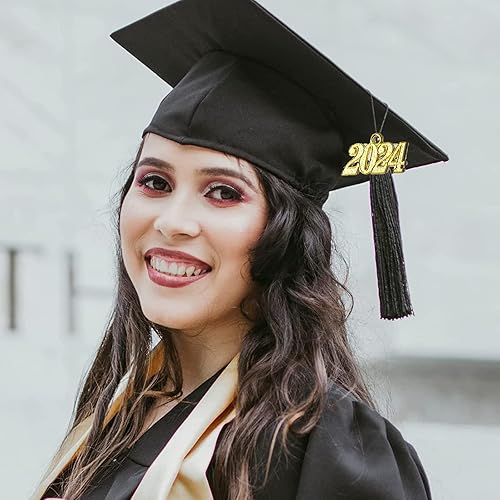 Miniatura 2 de BinaryABC Dijes para el año 2024, dijes de graduación 2024 con borlas, suministros de manualidades para fabricación de joyas de graduación, regalo