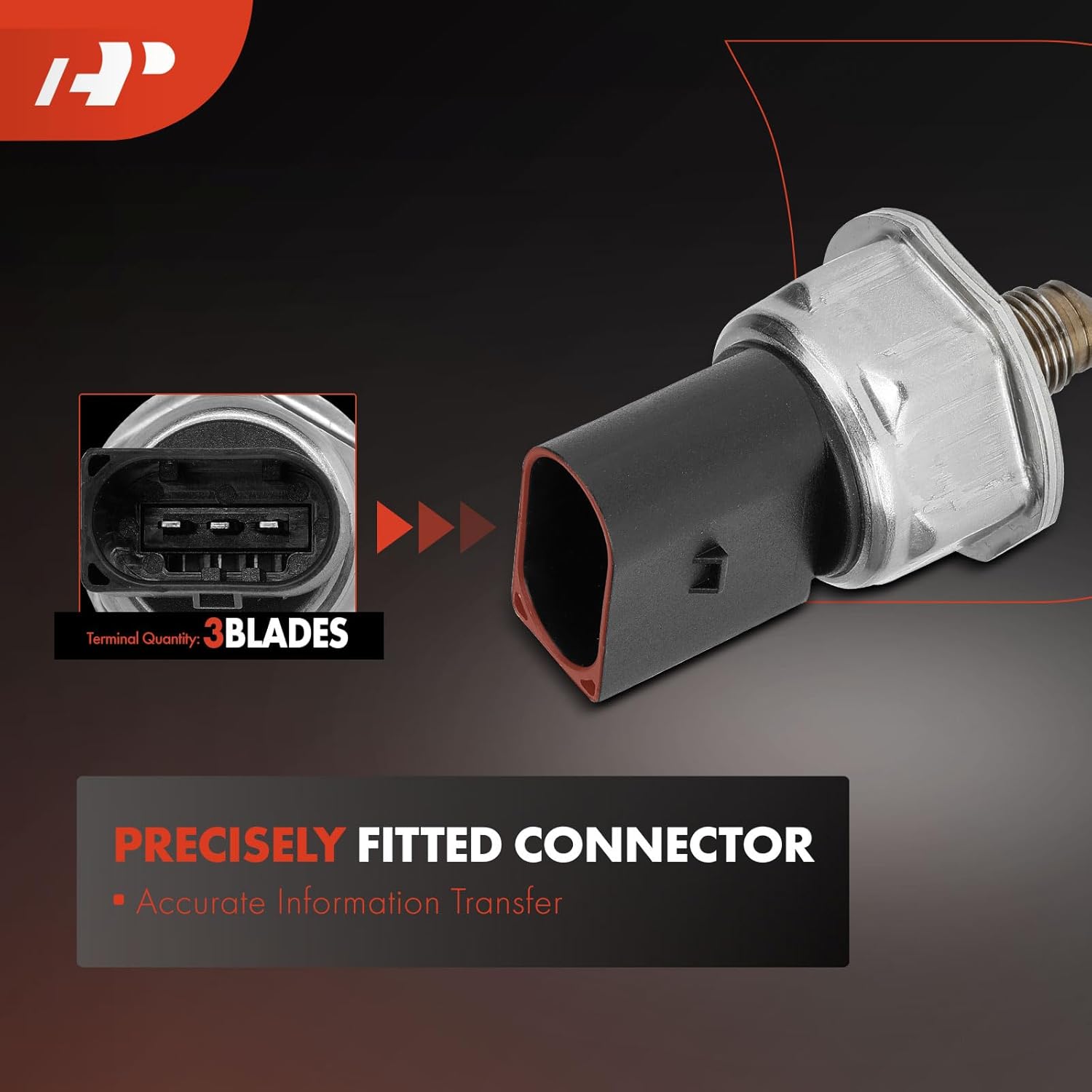 A-Premium Fuel Injection Pressure Sensor [3 Pins] Compatible with Mercedes-Benz C250, SLK250, 2012 2013 2014 2015, 1.8L