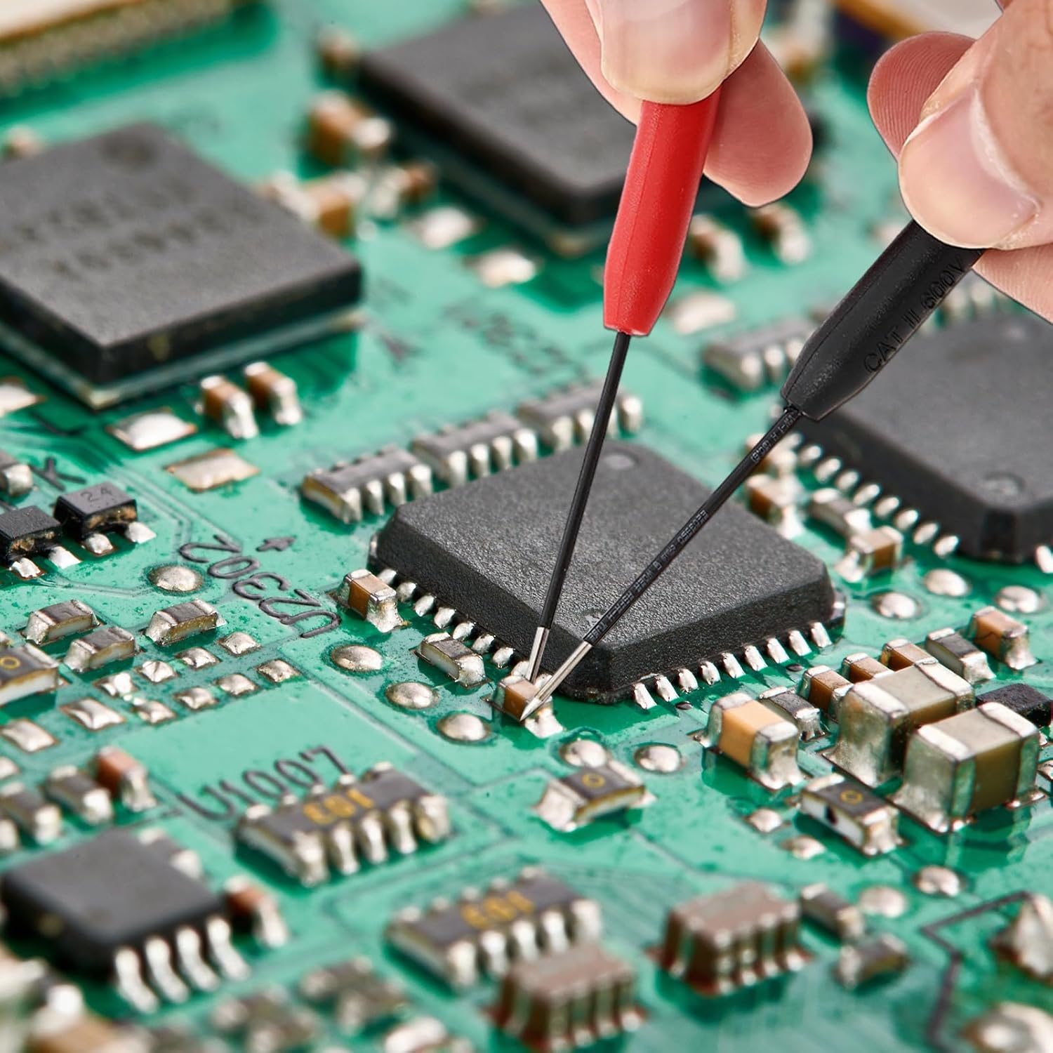 4 Pcs 1mm Extended Multimeter Probes and 4 Pcs Professional Multimeter Leads Set, High Precision Meter Leads, 600V10A Nickel-Plated Copper Non-Destructive Test Probe