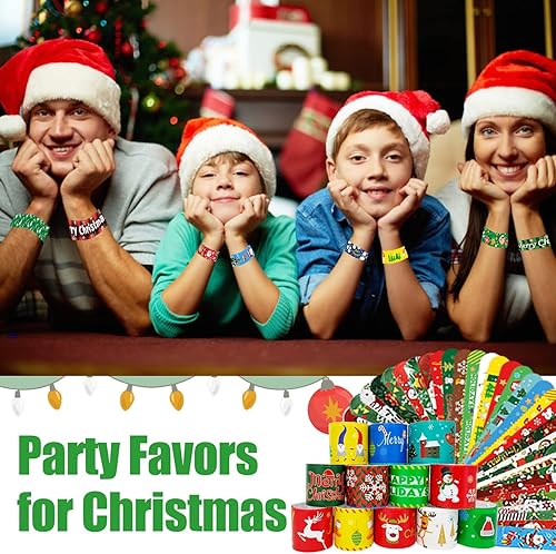 Miniatura 4 de 100 pulseras de Navidad, recuerdos de fiesta de Navidad para niños, rellenos de calcetines de Navidad, juguetes de Navidad para niños y niños,