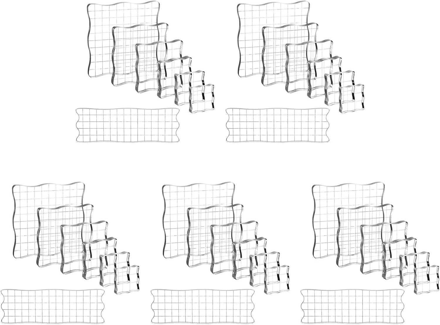 35 Pieces Clear Stamp Blocks, Acrylic Stamping Blocks Tools Set with Grid for Scrapbooking Crafts, Cards, Schedule Book