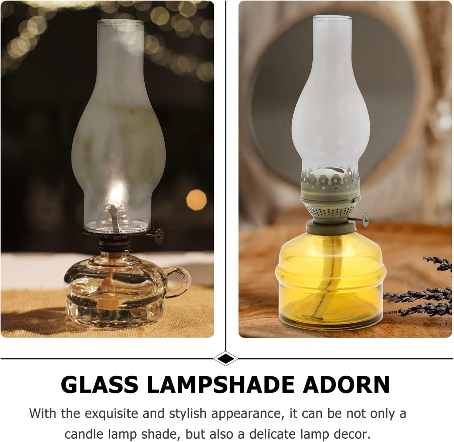 Uonlytech Home Decor Lamp Shades Oil Lamp Globe Replacement : Oil Chimney Glass Chimney Glass Shade Kerosene for Vintage Restoration Antique Kerosene s Light - Image 5