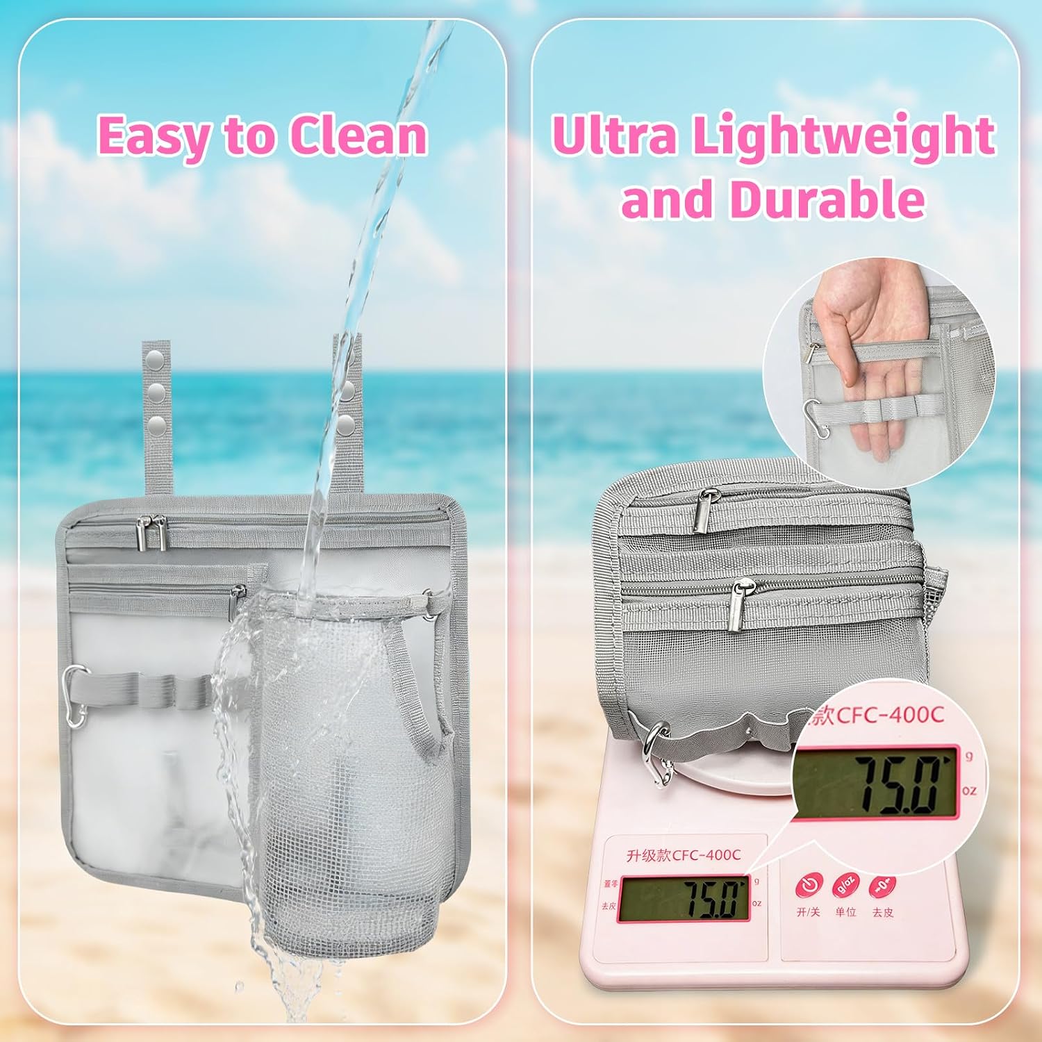 XYFuuee Organizer Holder for Bogg Simple Modern Bag Accessories | Cup & Phone Holder for Stanley 40oz 30oz, Lightweight Mesh Insert Pouch Divider for Large Medium Baby Beach Bog Rubber Tote