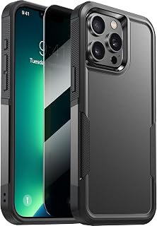 Diaclara Designed for iPhone 13 Pro Max Case, [with Privacy Screen Protector] [Anti Spy] [Military Grade Drop Protection] Heavy Duty Full-Body Shockproof Phone Case, Black