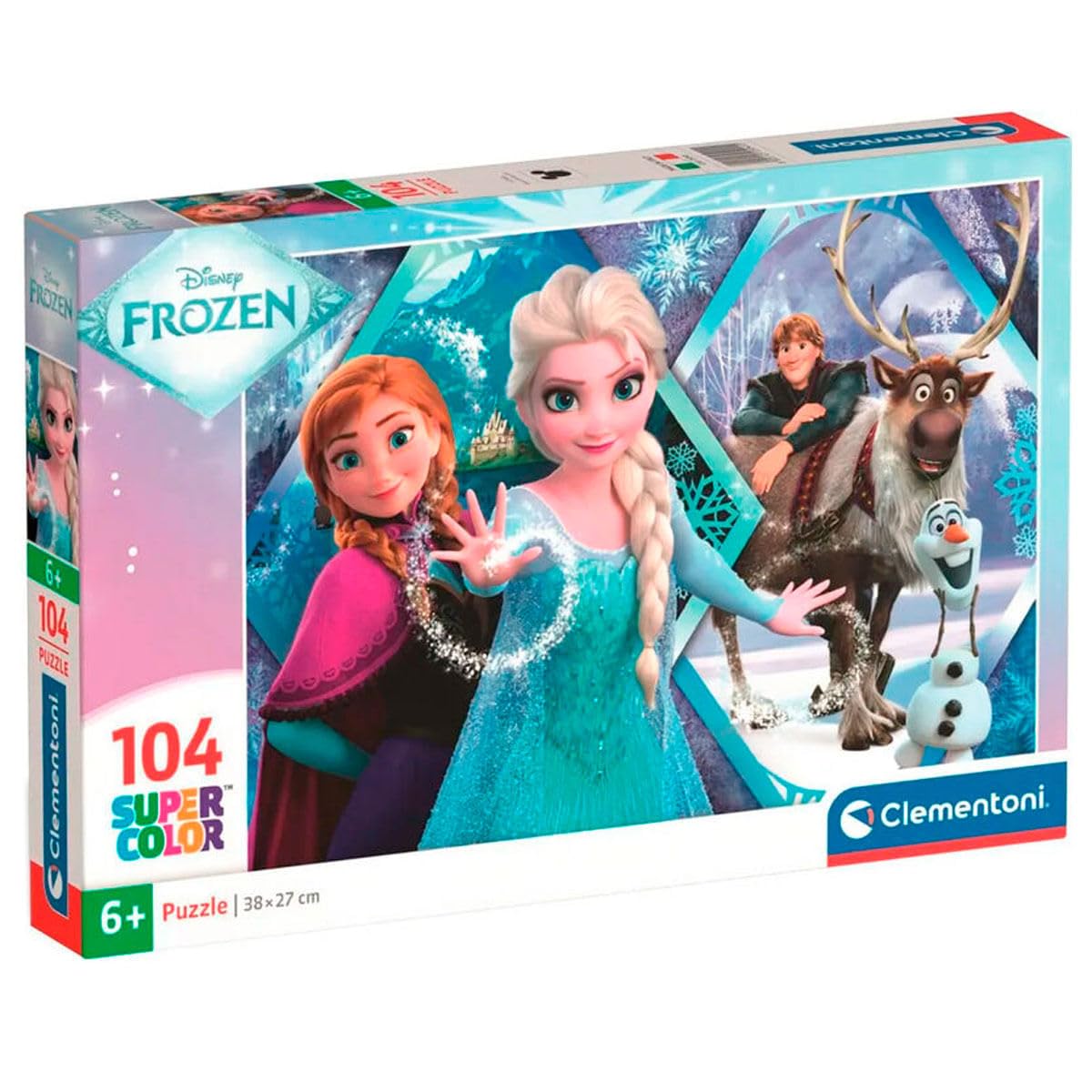 Clementoni Puzzle 104 pieces Disney Frozen, Puzzle for Kids 6+ Years, Made in Italy, 25045