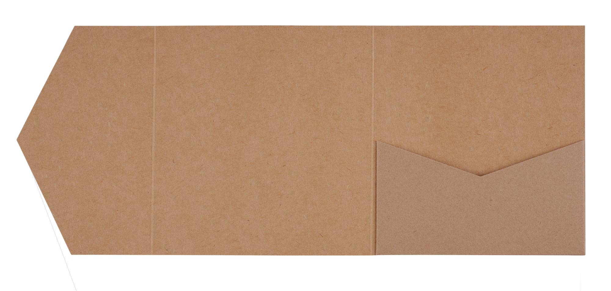 Pocketfold Karte A6/C6 - Einladung Hochzeit - Blanko (75 Stück, Kraftpapier quadratisch)