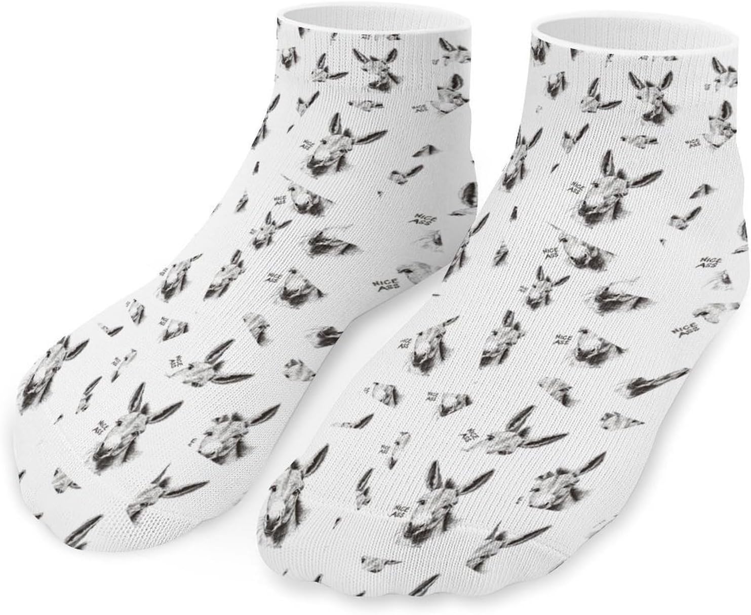 Nice Ass Funny Donkey 5 Pairs Low Cut Ankle Socks Casual Liner Sock No Show Invisible Socks for Men Women