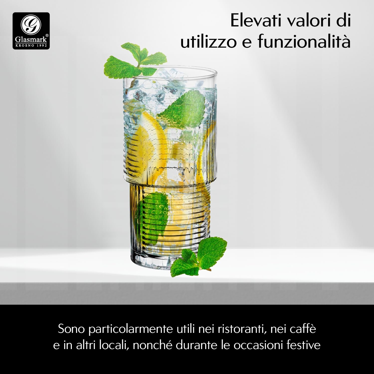Glasmark KROSNO 1992 Set 6 Bicchieri Da Birra 700ml – Fondo A Stella, Vetro Resistente, Lavabili In Lavastoviglie