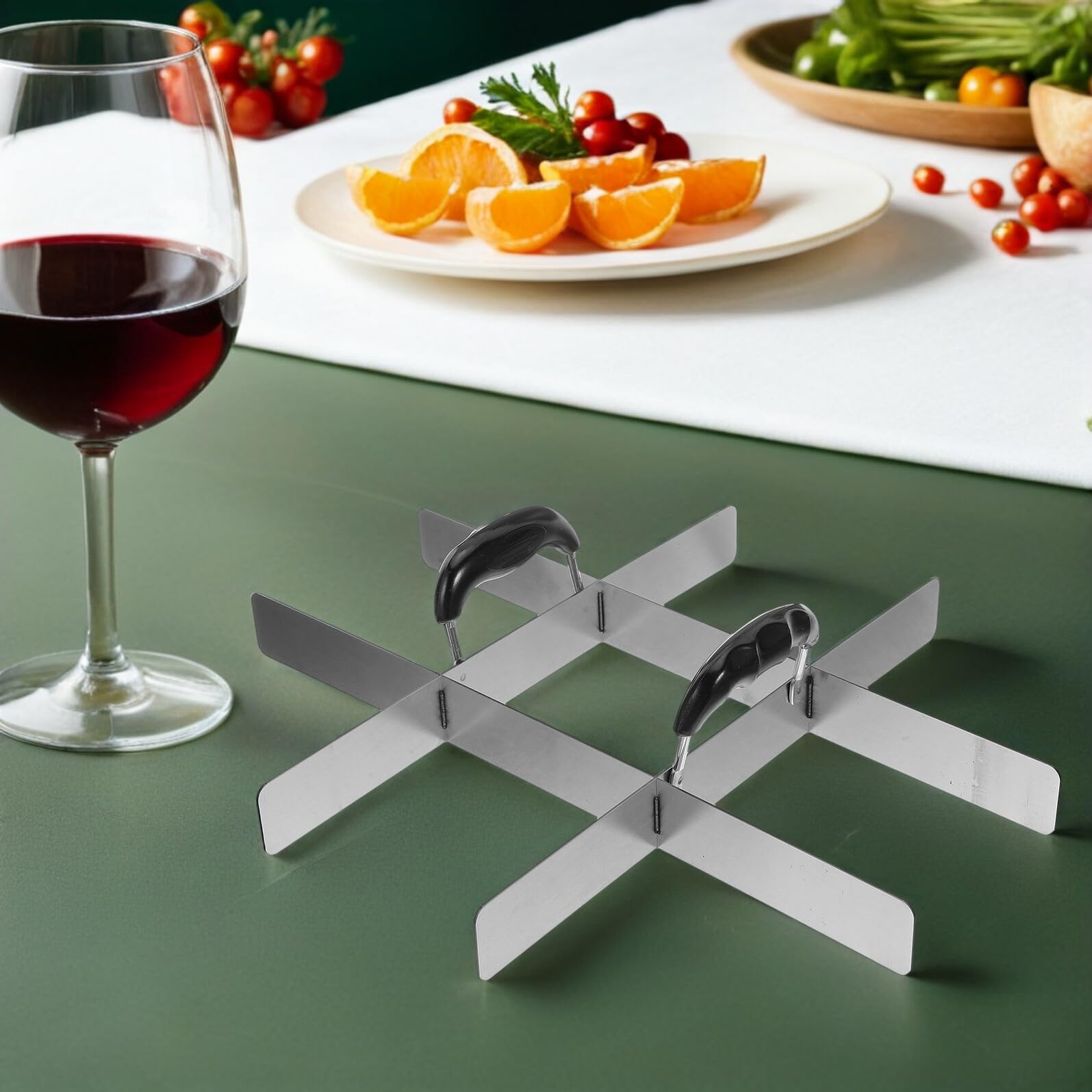 iplusmile Divisore Strumento Igienico con Manici Laterali in Acciaio Inossidabile Utensile Multifunzionale per Porzionare per Torte Cheesecake e Riso per Cottura Professionale