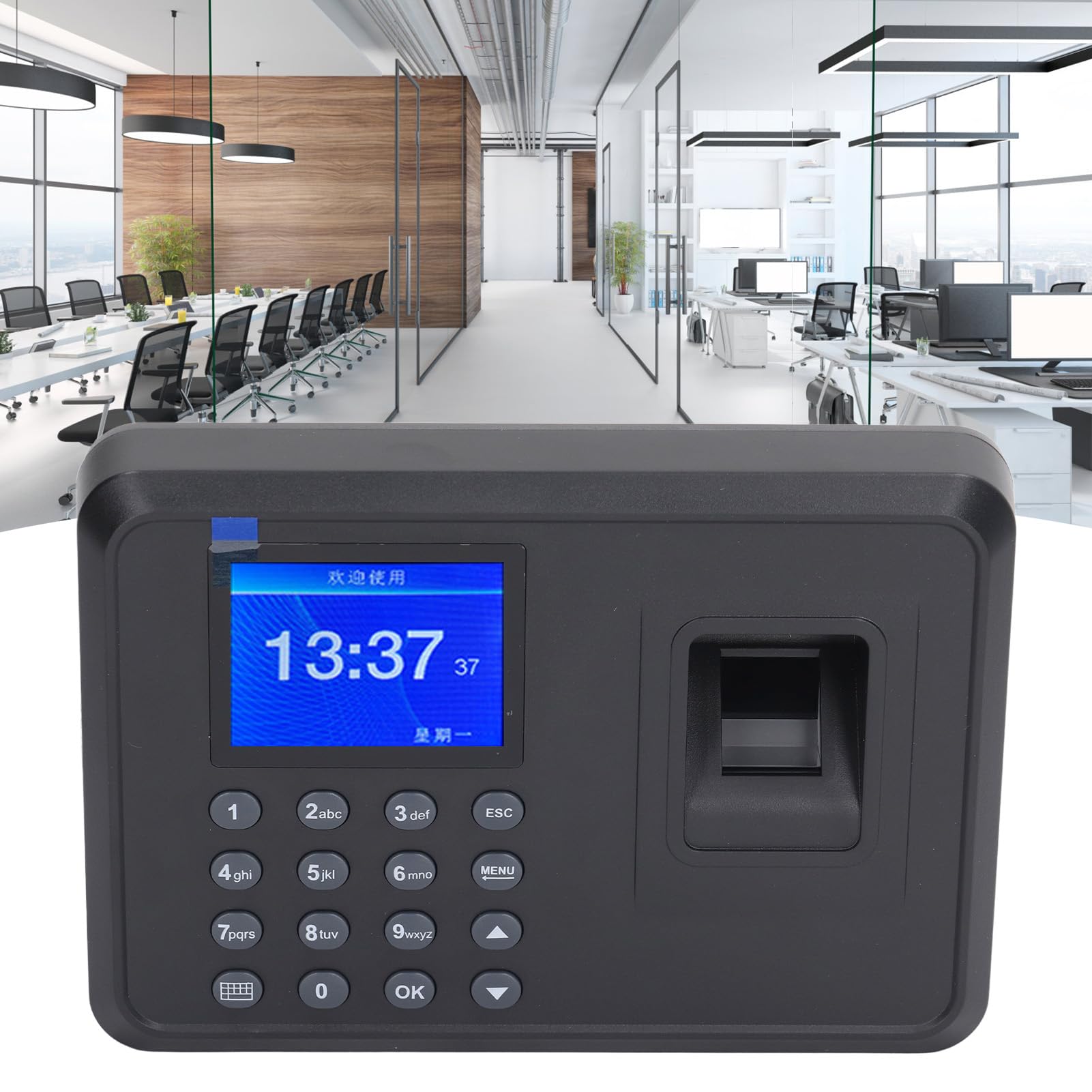 Reloj de Tiempo de Empleado con Huella Digital con contraseña y recordatorio de Voz