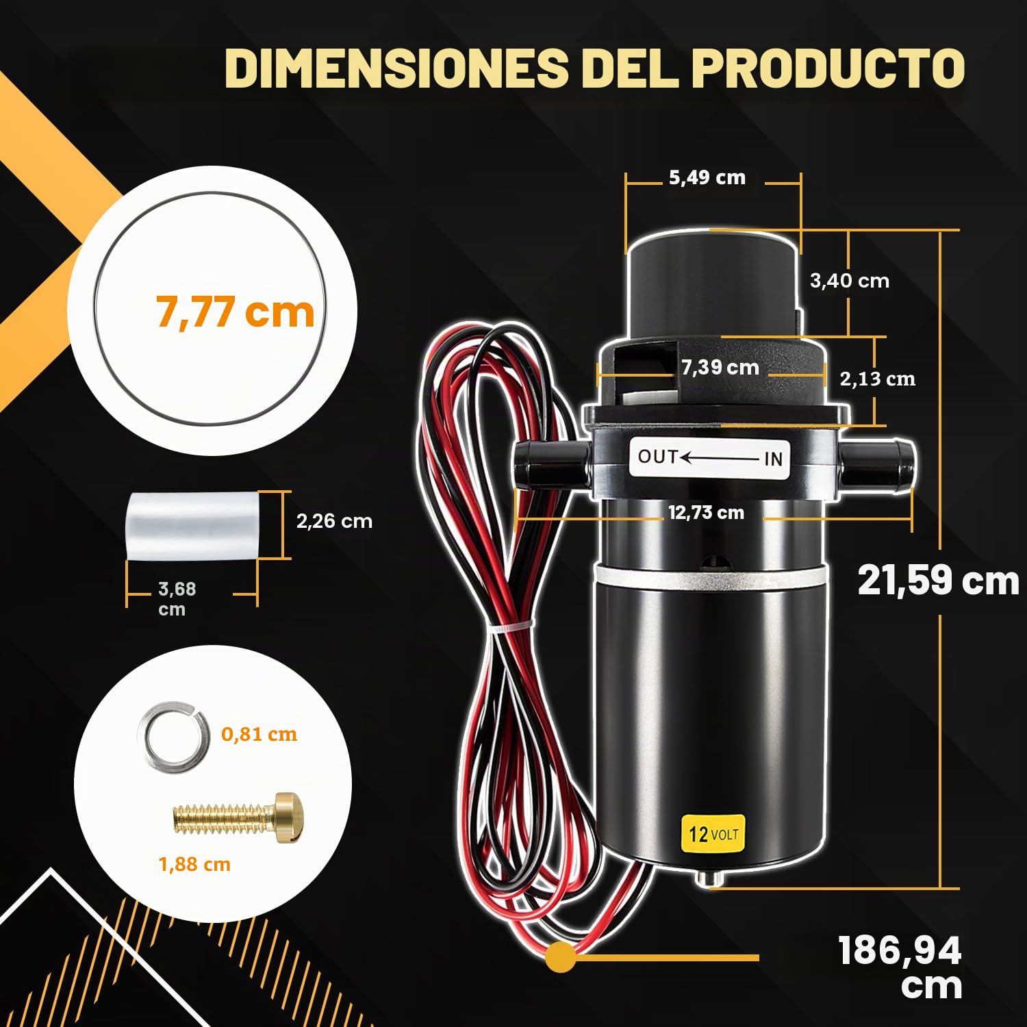 Repuesto para kit de montaje de macerador de inodoro marino 37041-0010 de 12 voltios