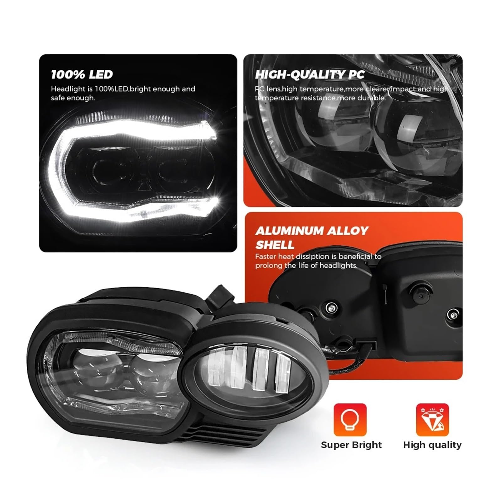 Anteriore Faro Per BMW K1200R 2005~2009 K1300R 2010~2013 Per Motocicletta Fari Anteriori A LED Ricambio Con DRL Fari Anteriori Moto