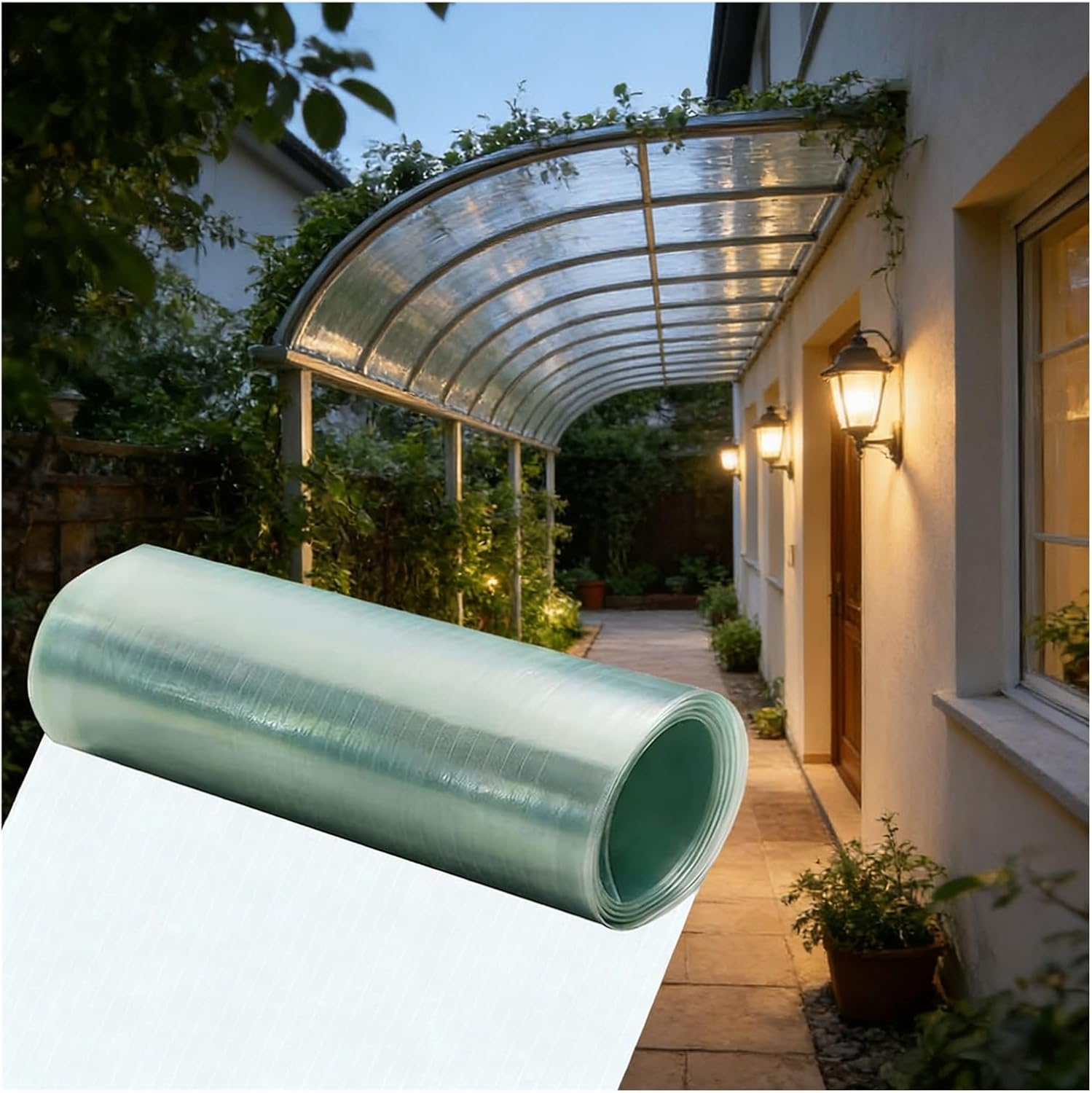 Transparent Roof Sheet, Clear Polycarbonate Sheet Polycarbonate Sheets for Walkways, Sheds, Carports, Canopies and Warehouse Roofs(0.7x20m)