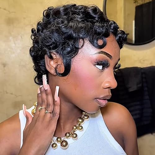 Asteria Pixie Cut Wig Human Hair Short Curly Pixie Wigs