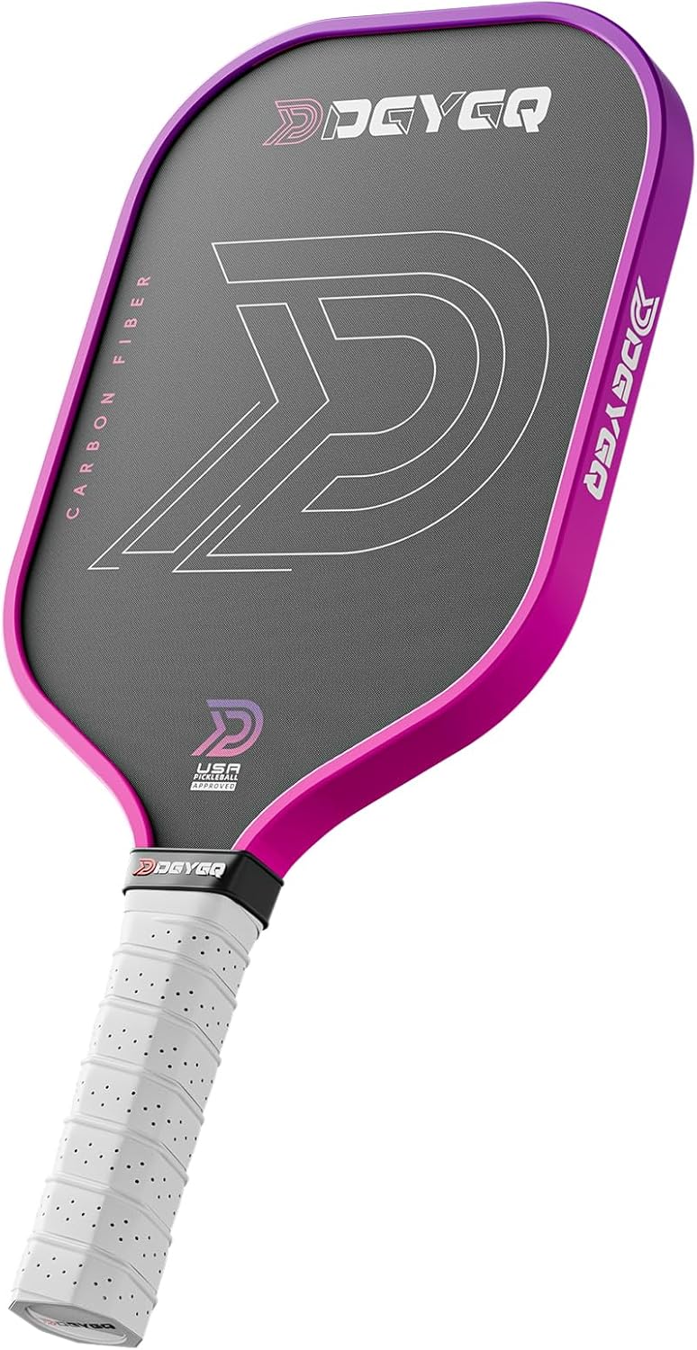 Pickleball Paddles, Carbon Fiber Pickleball Paddle with Polypropylene Honeycomb Core, Increased Power for Ultimate Spin & Consistency