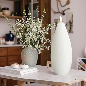 6 PCS Pillar Candles Modern Aesthetic Ribbed Decorative Candle Set Cute Soy Wax Scented Ribbed Decor for Home (Drop)