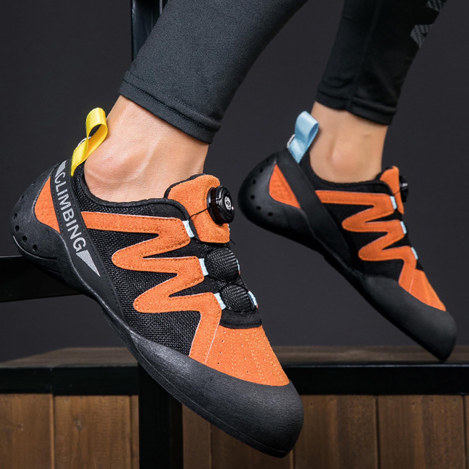 Pies De Gato Transpirables,Zapatos de Escalada para jóvenes,Zapatos de Escalada para Interiores y Exteriores,Ligeros,Respirable,para Principiantes En Interiores