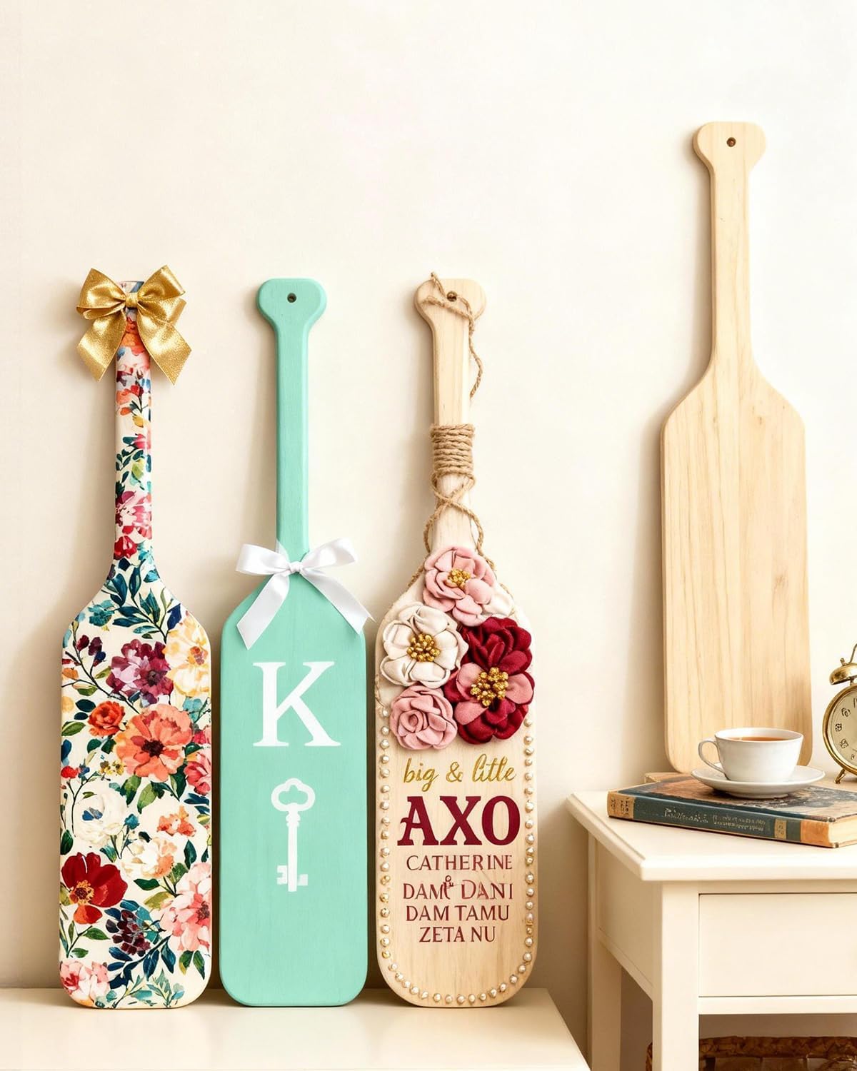 Paleta de hermandad de 22 pulgadas, paleta de madera de pino maciza sin acabar, paleta de fraternidad de madera lisa para dibujo/manualidades