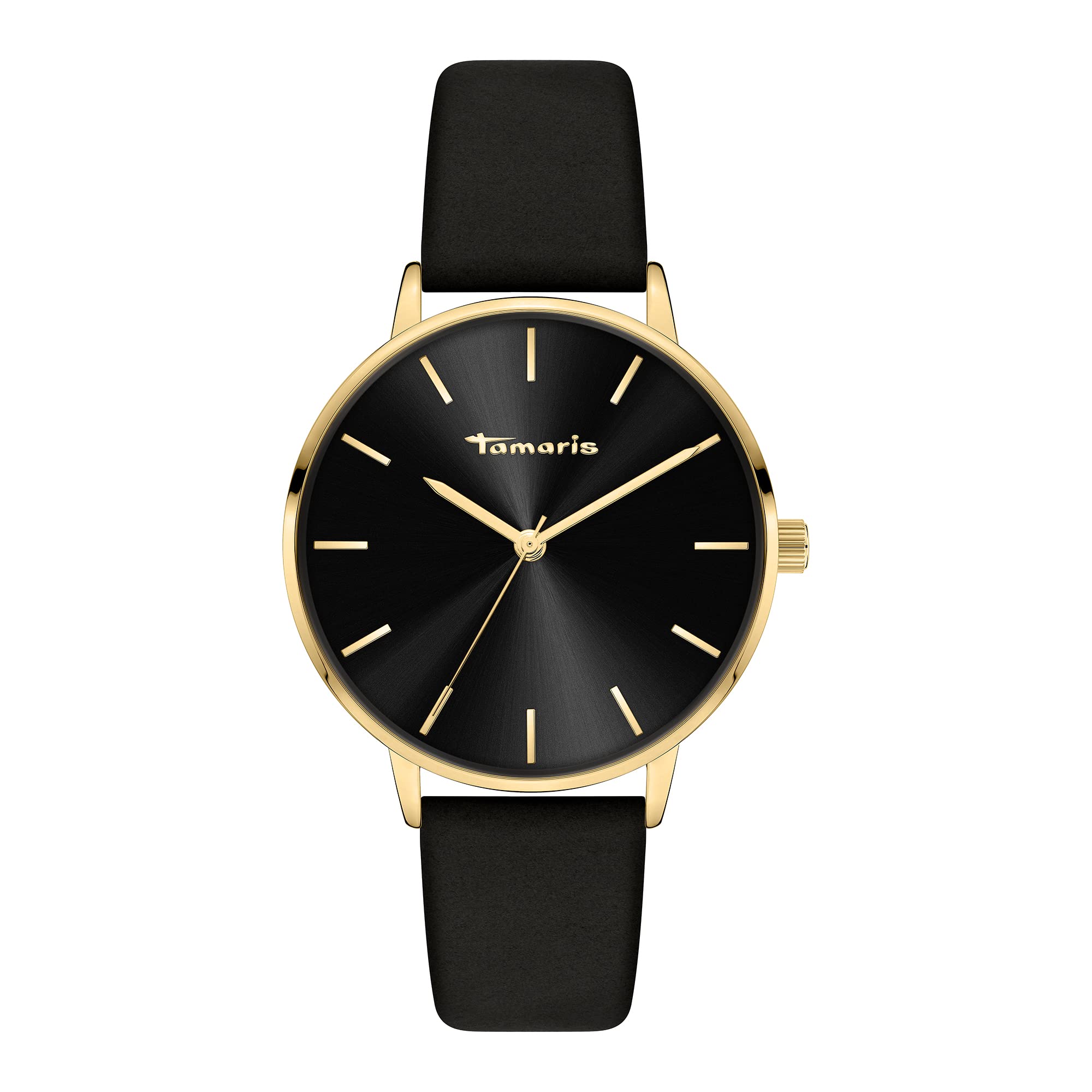 Tamaris Damenuhr mit Lederband – Runde schlichte Armbanduhr für Damen 36 mm - Armbanduhr in verschiedenen Farben