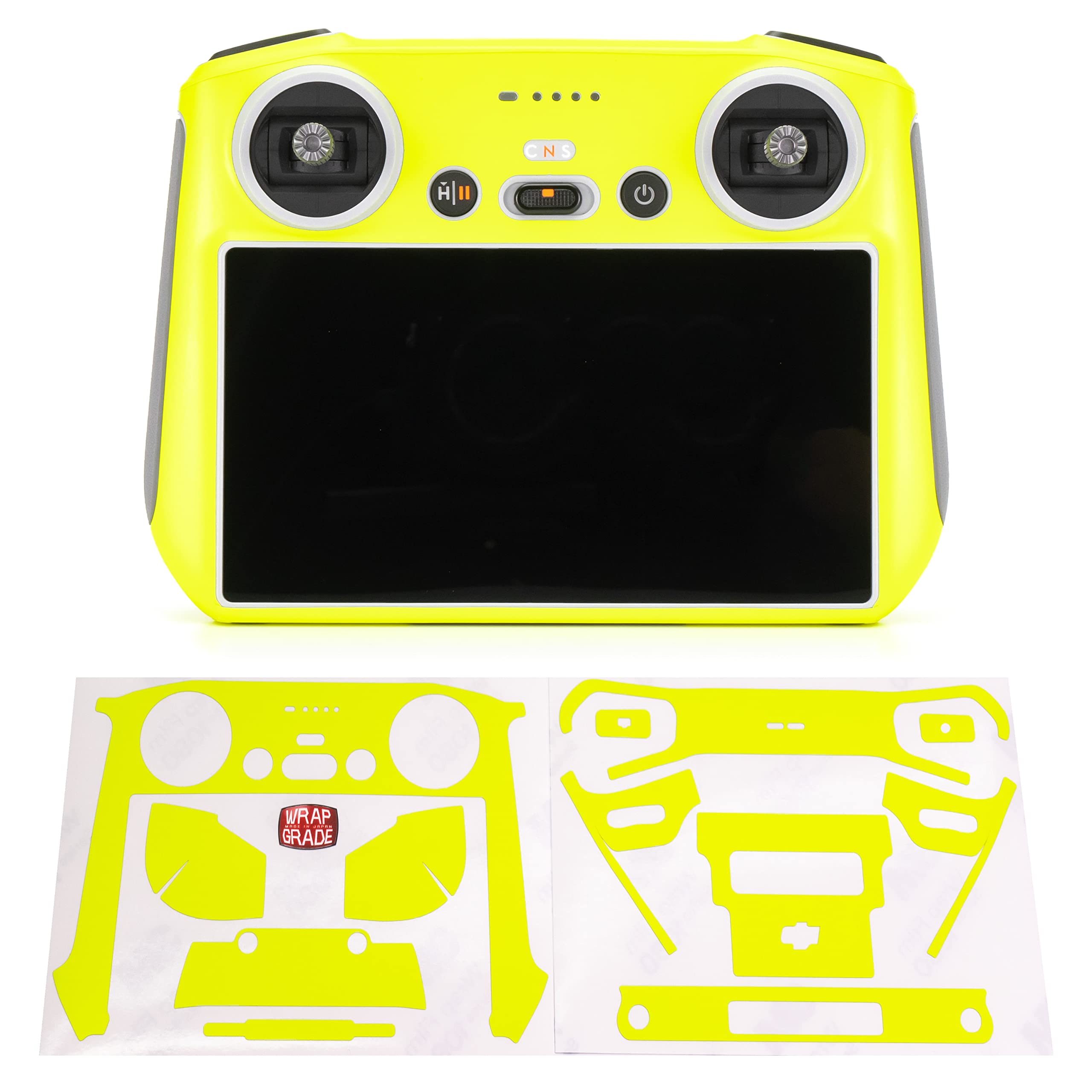 WRAPGRADE Skin Stickers compatible with DJI RC (NEON YELLOW)